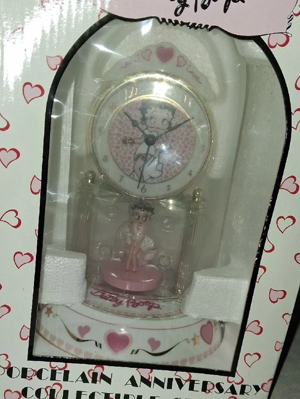 Vintage 2002 Betty Boop Anniversary Porcelain Decorative Clock Collectible